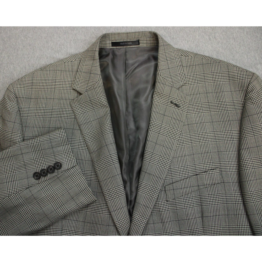 Lauren Ralph Lauren Blazer Men Size 48R Plaid Silk Wool 2 Button Notch Lapel